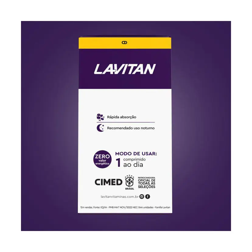 Suplemento Alimentar Lavitan Melatonina Morango com 90 Comprimidos