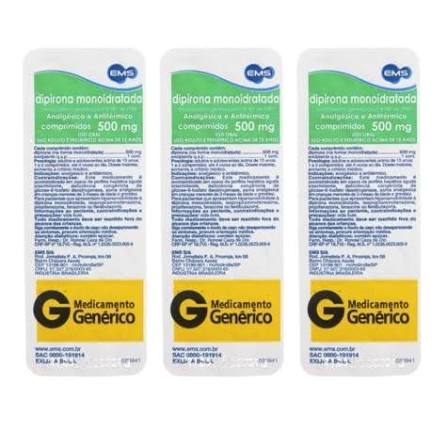 Dipirona Monoidratada 500mg 10 comprimidos EMS Genérico